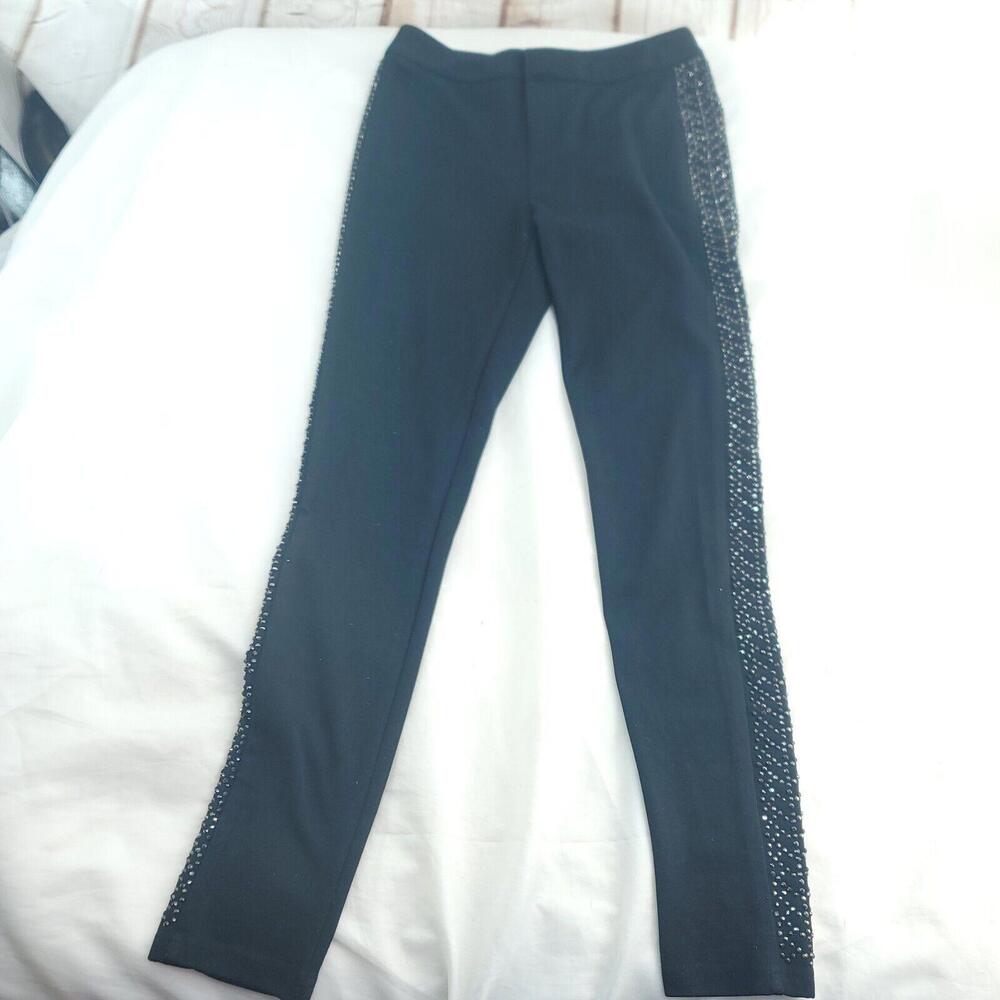 Forever 21 Black Leggings Bead Accents Size Small Pants